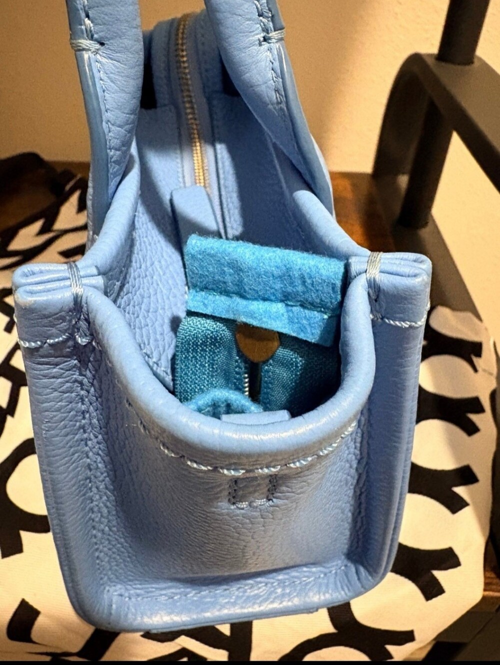 Marc Jacobs Mini Tote Bag in Spring Blue - Picture 5 of 9